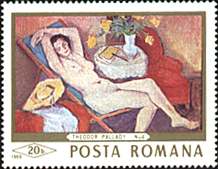 Romania, 1969. Theodor Pallady, Reclining Woman. Sc. 2089. Zambaccian Museum, Bucharest.