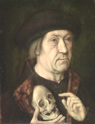 THE ANONYMOUS MASTER OF THE LEGEND OF SAINT AUGUSTIN, Man with a Scull