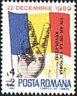 Romania, 1991, Dec. 22.. Popular Uprisind. Banner, V-Sign, Title: 22 Dec. 1989. Overprinted and surcharged 4 lei.