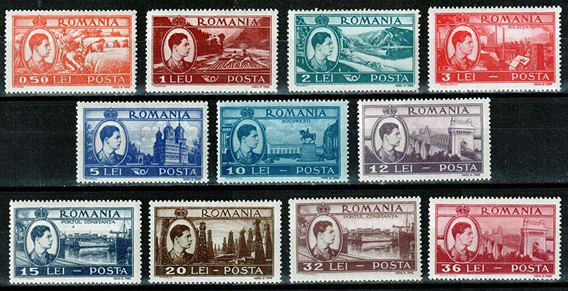 Stamp illustration: Views 1947 - 1948