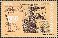 Romania, 2002. Leonardo da Vinci 550 Birth  Anniversary.