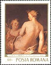 Romania, 1969. Flemish School, Venus and Amor. Sc. 2091. National Art Museum, Galeria Universala, Bucharest.