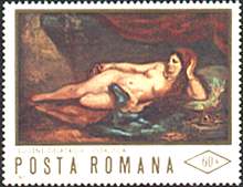 Romania, 1971. Eugene Delacroix, Odalsique. Sc. 2258. Zambaccian Museum, Bucharest
