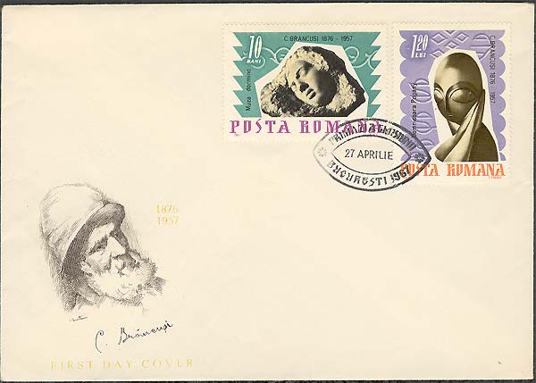 Rommania, 1967. Brancusi, 10th anniversary of death. FDC. Apr. 27