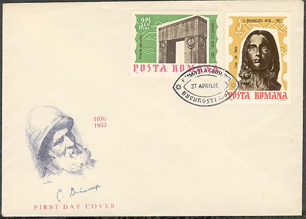 Rommania, 1967. Brancusi, 10th anniversary of death. FDC. Apr. 27