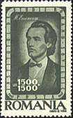 Romania, 1947. Mihail Eminescu. Portrait. Sc. B357