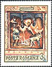Romania, 1969. Frescoes. Plowman. Sc. 2147